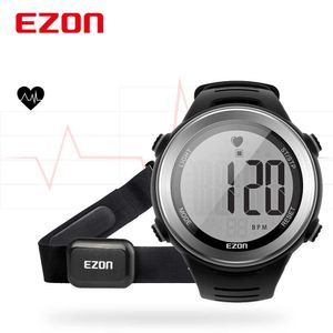 Ny ankomst Ezon T007 Heart Rate Monitor Digital Watch Alarm Stopwatch Män Kvinnor Utomhus Running Sport Klockor Med Bröstband H0915