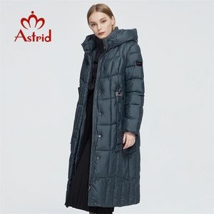 Astrid Winter Damska Płaszcz Kobiety Długa Ciepła Plaid Plaid Moda Gruba Kurtka Z Kapturem Bio-Downa Kobieta Design Odzież 95 211008