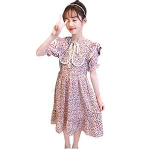 Girls Dress Floral Pattern ' es Casual Style Children Summer Costumes Kids 6 8 10 12 14 210528