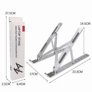 Kreativ vikbar fäste aluminiumlegering stativ 10-15,6 tum bärbara datorer 6-position justerbar höjd bärbar hållare för skrivbord bärbara datorer