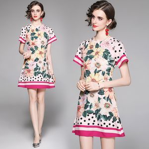 Boutique Girl Floral Dress Hot New Summer Dress High-end Fashion Lady Dress Party Printed Dresses Runway Dresses