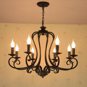 Chandeliers Bar Rustic Iron Chandelier Lamps Antique Industrial Lighting E14 6-8 Pcs Arrival Kitchen Vintage Led Candle