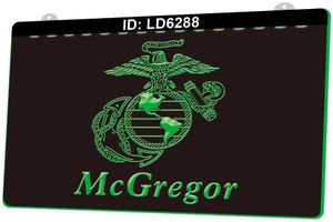 LD6288 Stany Zjednoczone Korpus morski MC Gregor Light Sign Grawerowanie 3D LED Hurt Sprzedaż hurtowa