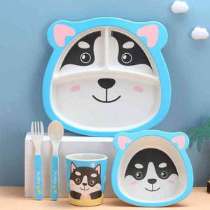 5 pcs / set eco-friendly reutilizável borda lisa kids dinnerware alimentos conjunto para meninos meninas crianças tabela de mesa de alimentação G1210