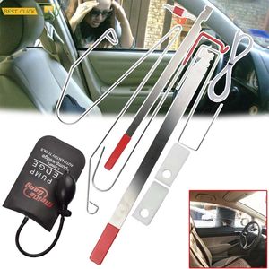 Chiave universale per apertura di emergenza della portiera dell'auto Set di utensili manuali professionali Blocco smarrito Sblocco Kit di strumenti aperti Pompa ad aria Parti per lo styling automatico Veicolo 9 pezzi/set