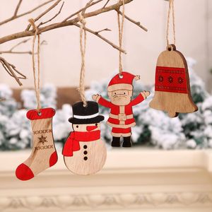 クリスマスの木製のペンダントクリスマスの靴下の装飾クリスマスツリーのひもの飾りパーティーギフトW-01287