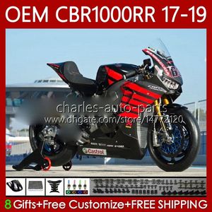 Body Body + Tanque para Honda CBR 1000 CBR1000 RR CC Gloss Preto 1000CC 17-19 Bodywork 75No.28 CBR1000CC CBR1000RR 17 18 19 CBR 1000RR 2017 2019 2019 Feeding OEM