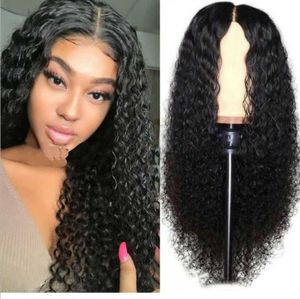 Fashion womes wig Human Hair Wigs Lace Front Wig Natural Color 18inch Deep Wave Kinky Curly Water for Women
