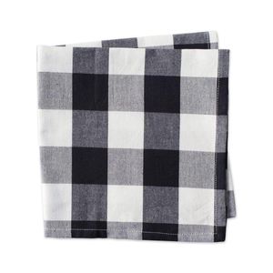 Table Napkin 10pcs Black White Plaid Cotton Linen Placemat Christmas Wedding Craft Dining Tablecloth Simple Style Mat187M