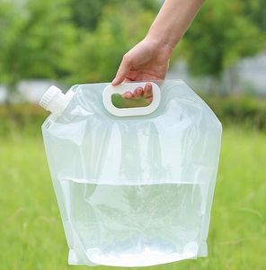 Outdoor 5L Saco de Hidratação Dobrável Armazenamento de Água Sacos de Levantamento para Camping Caminhadas Sobrevivência Waters Packs