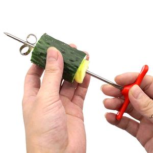 NEWCreative Spiral Twist Knife for Cucumber Carrot Fruit Vegetable Peeler Manual Roller Stainless Steel Screw Carving Knife Kitchen EWD6877