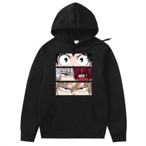 My Hero Academia Hoodies Herren Casual Übergroße Sweatshirts Japanische Cartoon Lose Hoodie Bequeme Kreativität Streetwear Männlich H0910