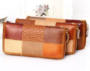 المرأة محفظة جلدية محفظة متعددة الألوان محفظة الإناث مع عملة جيب أكياس المال محافظ الهاتف طويل