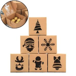 Gift Wrap 50Pcs Christmas Window Biscuit Box Bakery Packaging Cookie Gingerbread Man Snack Party Supplies