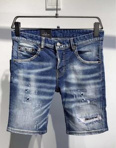 2021 fashion brand jeans Europe and America men's summer wear jean shorts high quality hand grinding process A0368-1