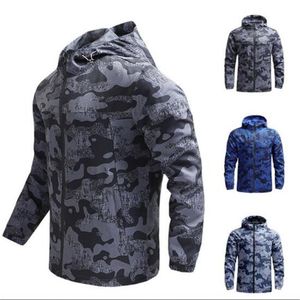 Mäns Jackor Vår Höst Bergsklättring Lättvikt Casual Hooded Quick-Torka Kläder Utomhus Sport Coat Tretch