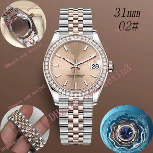 Orologio da donna con diamanti 31mm Meccanico automatico Luce notturna di alta qualità Bracciale giubileo bianco montre de luxe 2813 Orologi impermeabili in acciaio