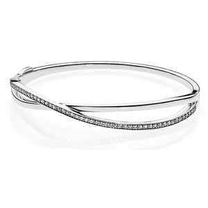 Novo 2021 100% 925 Sterling Silver Diamond Bracelet Fit DIY Original FShion Jóias Presente111