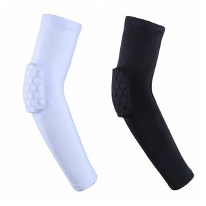 Elbow & Knee Pads Basketball Brace Pad Arm Sleeve Honeycomb Compression Padded Armband Support Anti-slip Breathable Safety Guard