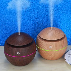 Mini Portable Humidifier USB Car Air Freshener Aroma Essential Oil Diffuser Wood Grain With LED Night Light For Home Office Bedroom