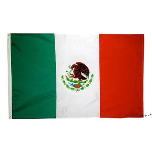 3x5 FTS 90x150cm MX Mex Mexicanos Mexikansk flagga av Mexiko Double Stitch Outdoor Banner Sport Flag Festival Banners MMA262