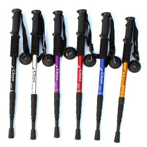 Utomhus Trumpet Trekking Poles Teleskopisk Alpenstock Aluminiumlegering Vikbar Rikthandtag Vandringsvandring Stick Cyz2996