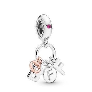 Fit Original Pandora Charm Bracelet Sterling Argent Rose Gold Love Heart Heart Meilleur ami pour toujours Pendentif Berle Faire Berloque Q0225 Q2