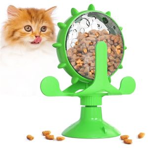 Animal de estimação gato brinquedo com vazamento alimentador de alimentos dispensador de brinquedo animal de estimação supplies moinho de vento interactivo treinamento de fuga de fuga de animal com copo de sucção para gato 211122