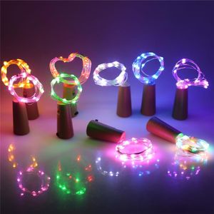 Luzes de cordão de garrafa de LED faça você mesmo Natal 2M fio de prata iluminação de fada para decoração de festa de casamento de Halloween