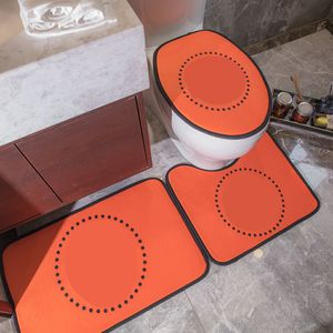 Set di tre pezzi con stampa di lettere INS Fashion Soft Touch Coprisedili per WC unisex Personalità per interni ed esterni Coppia Accessori per il bagno