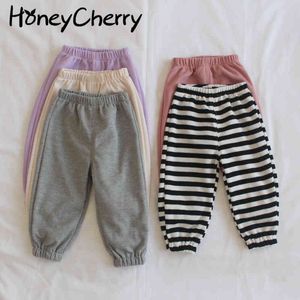 Spring casual sports pants baby fashion striped boy kids clothes 210515