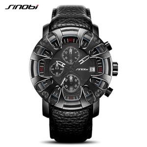 Sinobi Creative Car Design Fashion Skórzane Mężczyźni Zegarki Top Marka CanLender Man Quartz Wristwactes Chronograph Zegar wojskowy 20 x0524