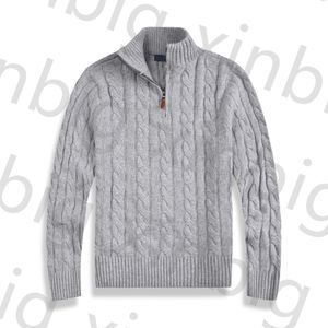 新しいウールセーターメンズデザイナーニットウェア長袖冬のニット衣服灰のスウェットシャツの男性暖かいラルプロール