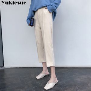 streetwear winter office wool women's suit pants female high waist harem pants capris for women trousers woman Plus size 210519