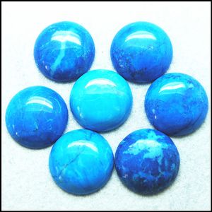 10 pz cabochon di diaspro blu forma rotonda dimensione 25mm pietra preziosa naturale SENZA foro perline sciolte accessori e risultati di gioielli