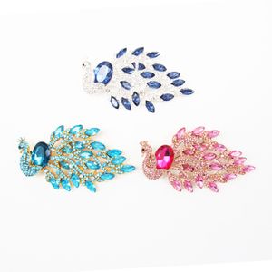 30 Pcs/Lot Fashion Jewelry Large Rhinestone Peacock Bird Crystal Brooch Animal Pins For Women Men Accessories