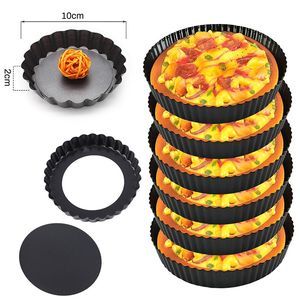 Pie Muffin Cupcake Panki 10 cm Mini Non-Stick Tart Quiche Flan Pan Formy Pizza Cake Mold Wymienny Luźne Dolne Okrągłe Pieczenia