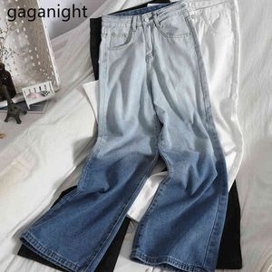 Gaganight Wide Leg Jeans para Mulheres Cintura Alta Comprimento Completo Roupas Calças Bottom Baggy Denim Calças Vintage Streetwear 210519