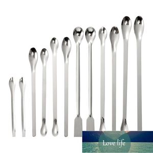 12 pcs Colher de aço inoxidável Spatula / Laboratory Sampling Colher Misturar Spatula Micro Espátula Scoop Espátula Medicina Colher Preço de Fábrica Especialista Qualidade