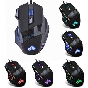 5500DPI Wired Gaming Mice Professional 7 Buttons USB Cable LED Optical Gamer Mouse for Computer Laptop PC Mices
