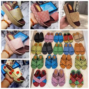 kutu ile 2022 Yeni lüks Erkekler Tasarımcı Ayakkabı kadın terlik Kanvas Platform Sandalet Gerçek Deri Bej Plaj Slaytlar Terlik Açık Parti Klasik Sandalet