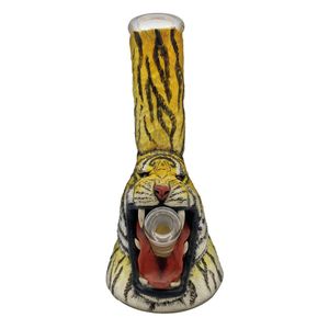 2021 hotselling WG8142 hand painted tiger glass smoking water pipe bongs made in China wholesale,good quality