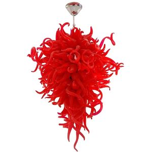 Luxury Red Pendant Lamps LED HAND BLOUND GLASS PHEDLIER IN INHOOR HOME LIGHING Matsal vardagsrum