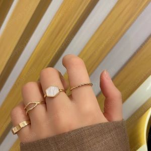 Gold color Chain Ring Set For Women Girls Fashion Irregular Finger Thin Rings Gift 2021 Female Jewelry Party