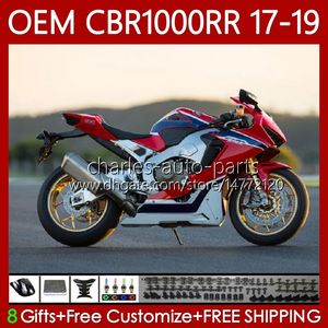 Bodywork + Tanque para Honda Branco OEM Vermelho CBR1000 CBR 1000 RR CC 1000CC CBR1000RR 17 18 19 CORPO 75NO.80 CBR 1000RR 2017 2018 2019 CBR1000CC 17-19 Injecção Fairing