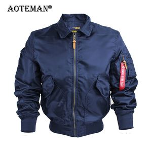 Män Flyg Jacka Bomber Coat Militär Kläder Air Force One Pilot Baseball Vår Höst Windbreaker Outwear LM151 211217