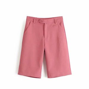 Vintage kvinnor shorts sommar mode damer polyester och bomull kvinnliga casual tjejer mitten av 210430