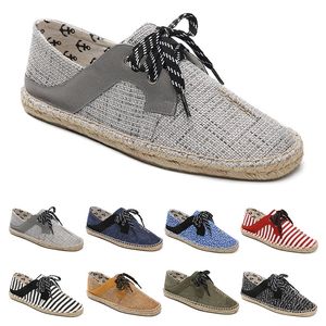 Sapatos de lona Respirável palha cânhamo corda homens grandes tamanho 36-44 EUR moda respirável confortável preto branco verde casual nove 75