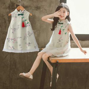 Kids Summer Cheongsam Dresses For Girls Chinese Traditonal Tang Clothes Teenage Princess Children's Party Dress Costume 6 9 12 Q0716