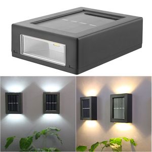 Słoneczna ściana Lampa Outdoor Garden IP65 Wodoodporna Gospodarstwa domowego Lampy Oświetlenie W górę iw dół Ogrody Dekoracyjne Ogrody Aisle Ścieżka Dziedziniec Atmosfera Światło